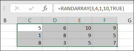 RANDARRAYWhole-ExcelRandomNumbers كيفية إنشاء أرقام عشوائية في Microsoft Excel