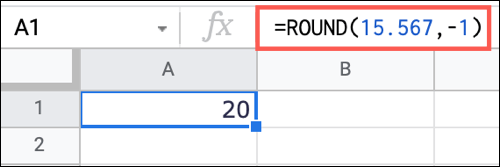 RoundNegative-GoogleSheetsRoundNumbers كيفية تقريب الأرقام في Google Sheets