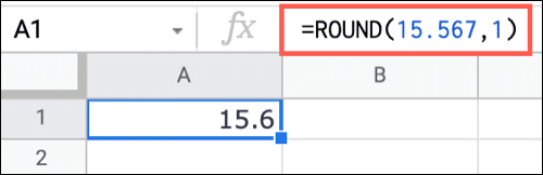 RoundOne-GoogleSheetsRoundNumbers كيفية تقريب الأرقام في Google Sheets