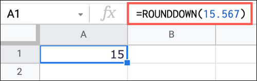 RounddownDefault-GoogleSheetsRoundNumbers كيفية تقريب الأرقام في Google Sheets