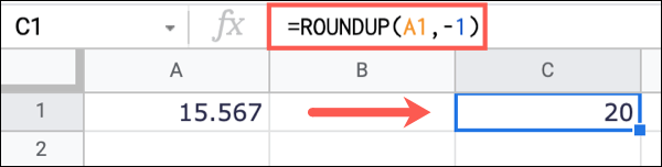 RoundupNegative-GoogleSheetsRoundNumbers كيفية تقريب الأرقام في Google Sheets