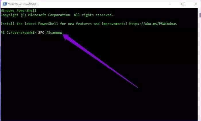 SFC-Scan-in-PowerShell_935adec67b324b146ff212ec4c69054f-700x421 أفضل 7 طرق لإصلاح عدم عمل موجه الأوامر على Windows 11