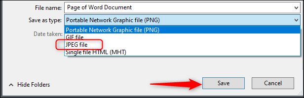 كيفية حفظ مستند Word بتنسيق صورة JPEG - %categories