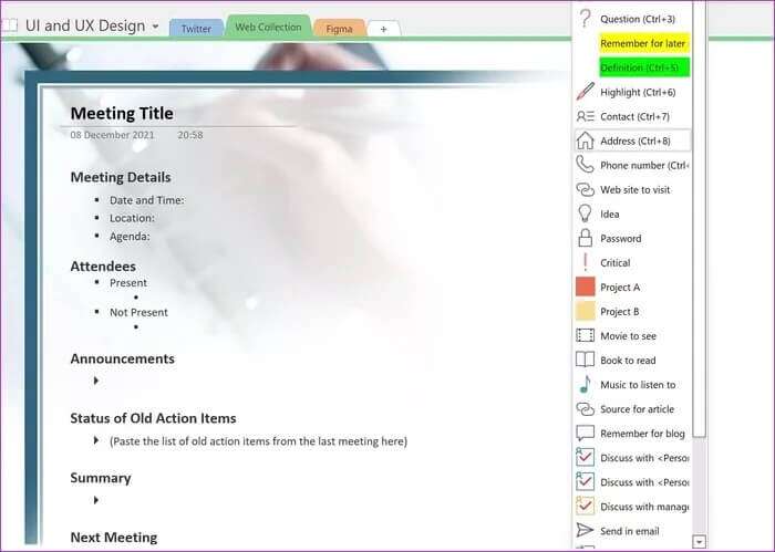 Screenshot-2021-12-08-211640_935adec67b324b146ff212ec4c69054f-700x499 أهم 8 حيل لاستخدام OneNote لإدارة المشاريع