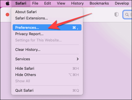 Select-Preferences كيفية تعطيل Pop-Up Blocker في Safari على Mac