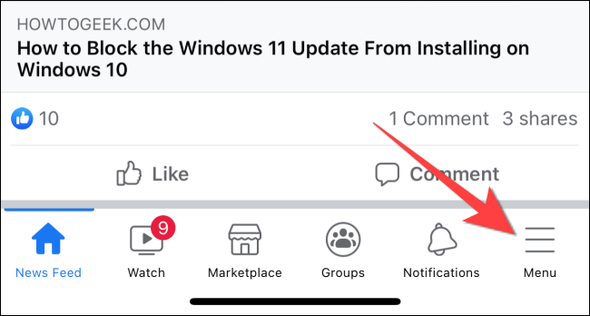 Select-the-horizontal-lines-menu-from-bottom-right-of-facebook-app كيفية مسح ذاكرة التخزين المؤقت لتطبيق Facebook على iPhone