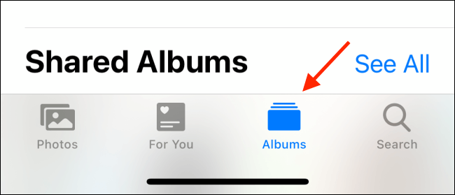 Switch-to-the-Albums-tab كيفية حذف ألبومات الصور على iPhone و iPad و Mac