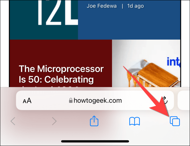 Tap-on-the-Tabs-Button كيفية التبديل بين علامات التبويب في Safari على iPhone