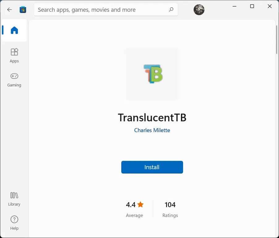 Translucent-TB-Install-Microsoft-store-win11-902x771 إصلاح التطبيقات التي لا يمكن فتحها في Windows 11