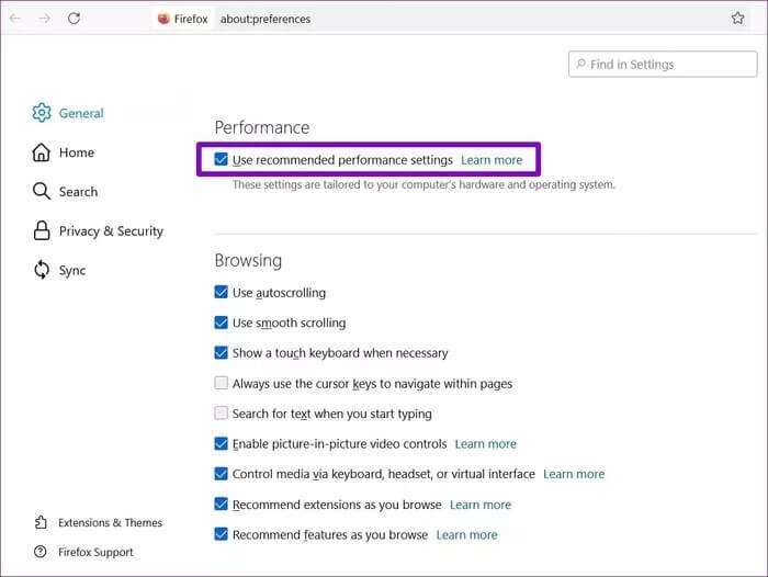 Use-Recommended-Settings-on-Firefox_935adec67b324b146ff212ec4c69054f-700x526 أفضل 7 طرق لإصلاح عدم استجابة Firefox على Windows 10 و Windows 11