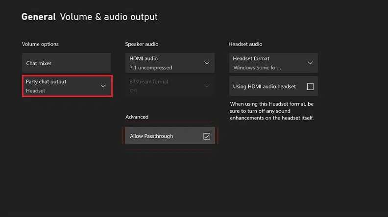 Volume-and-audio-output-Party-chat-output-xbox-one-792x443 إصلاح عدم عمل سماعة Xbox One