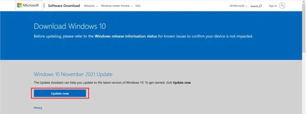 Windows-10-November-2021-Update-1024x382-1-1024x382 إصلاح عدم عمل أداة إنشاء وسائط Windows
