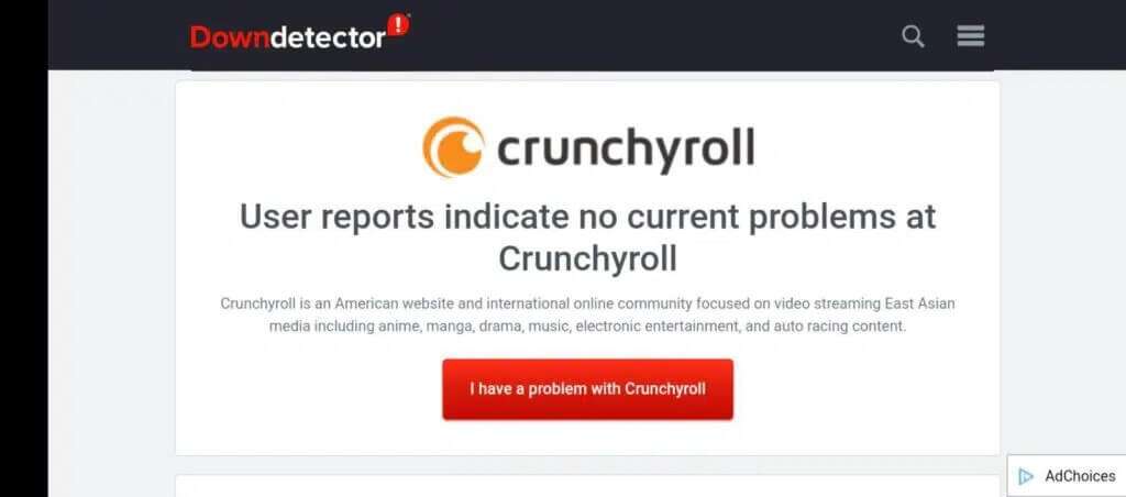 a-message-stating-no-current-problems-at-crunchyro-1-1024x452-1-1024x452 كيفية إصلاح عدم عمل Crunchyroll