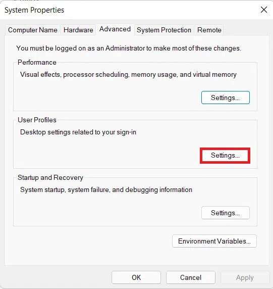 advanced-tab-in-system-properties-541x572 كيفية إصلاح تعطل شريط مهام Windows 11