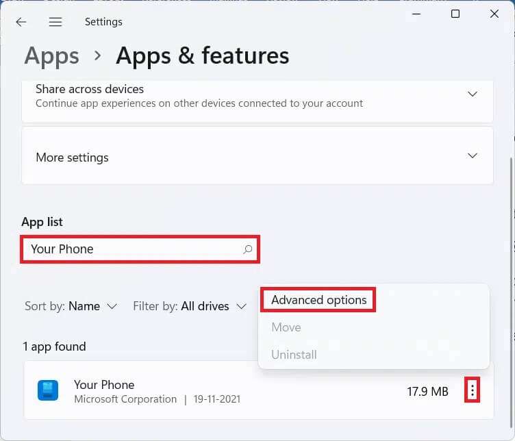 app-list-in-settings-752x644 كيفية تعطيل تطبيق Your Phone على Windows 11