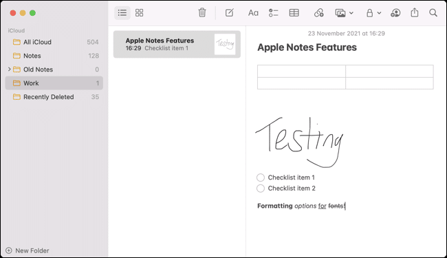 apple_notes أفضل تطبيقات تدوين الملاحظات لنظام التشغيل Mac