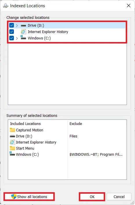 check-all-the-locations-and-click-on-OK-or-select-show-all-locations-button-find-particular-location-path-in-Indexing-Options-466x707 كيفية تكوين خيارات الفهرسة على Windows 11