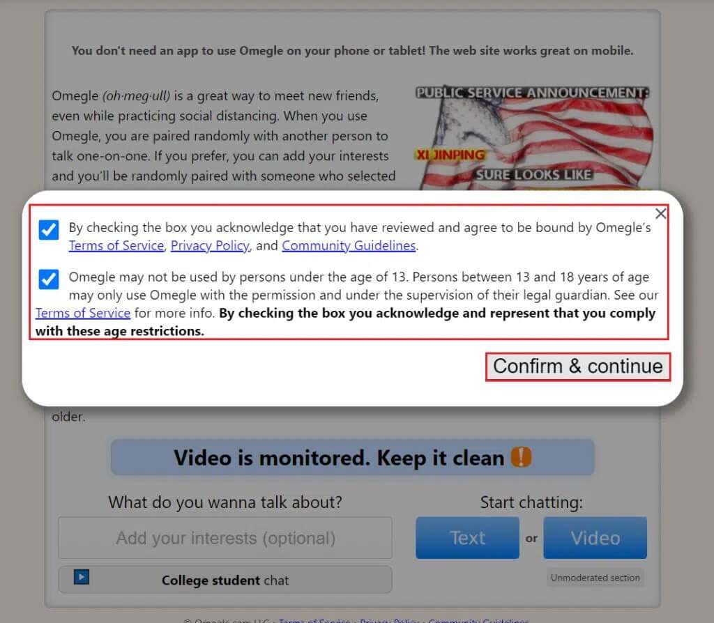 check-the-agreements-and-click-on-Confirm-and-Continue-in-omegle-1024x894-1-1024x894 كيفية تمكين الكاميرا على Omegle