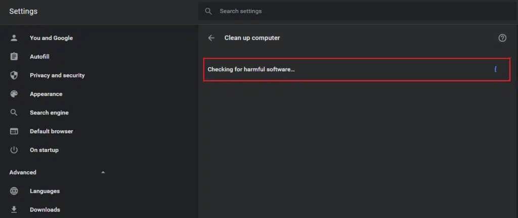 checking-for-harmful-software...-in-google-chrome-settings-1024x432-1-1024x432 كيفية إصلاح عدم فتح ملفات PDF في Chrome