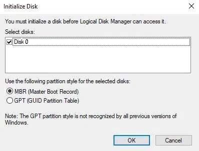 choose-between-a-master-boot-record-mbr-and-a-guid-398x303 إصلاح عدم ظهور القرص الصلب في Windows 10