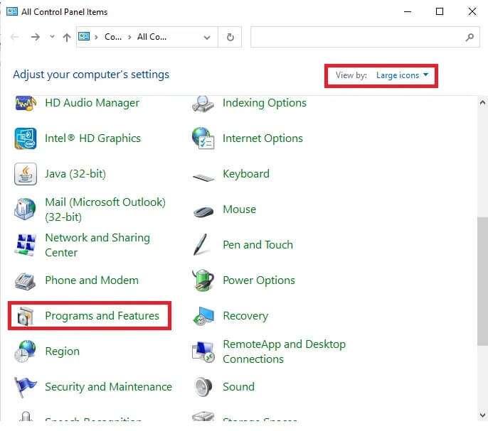 choose-programs-and-features-from-the-list--686x607 إصلاح عدم فتح تطبيق Outlook في Windows 10