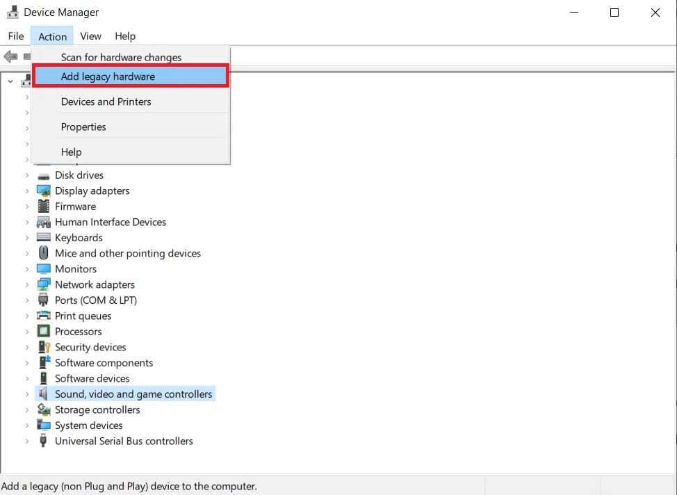 click-add-legacy-hardware--974x712 إصلاح خطأ عدم تثبيت أجهزة الصوت على Windows 10