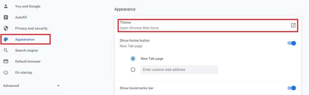 click-appearance-on-the-left-pane-of-the-screen-n-1024x315-1-1024x315 كيفية إزالة سمات Chrome