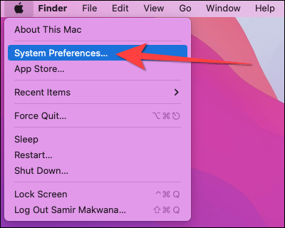 click-apple-menu-and-choose-system-preferences-on-mac كيفية إعداد جهة اتصال للاسترداد على iPhone و iPad و Mac