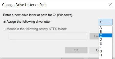 click-ok-after-selecting-the-letter-from-the-list-470x243 إصلاح عدم ظهور القرص الصلب في Windows 10