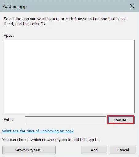 click-on-Browse...-in-add-an-app-window-453x512 إصلاح عدم عمل أداة إنشاء وسائط Windows