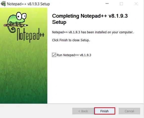 click-on-Finish-after-Notepad-installation-is-finished-581x475 كيفية إضافة البرنامج المساعد Notepad ++ على Windows 10