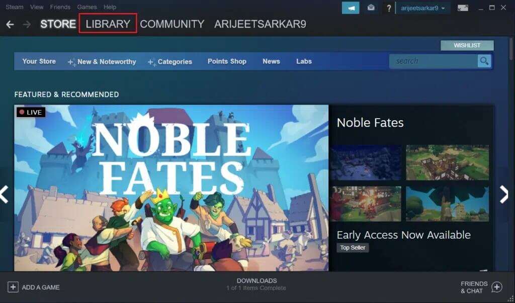 click-on-LIBRARY-in-the-Steam-window-1024x603-1-1024x603 كيفية إلغاء تثبيت ألعاب Steam