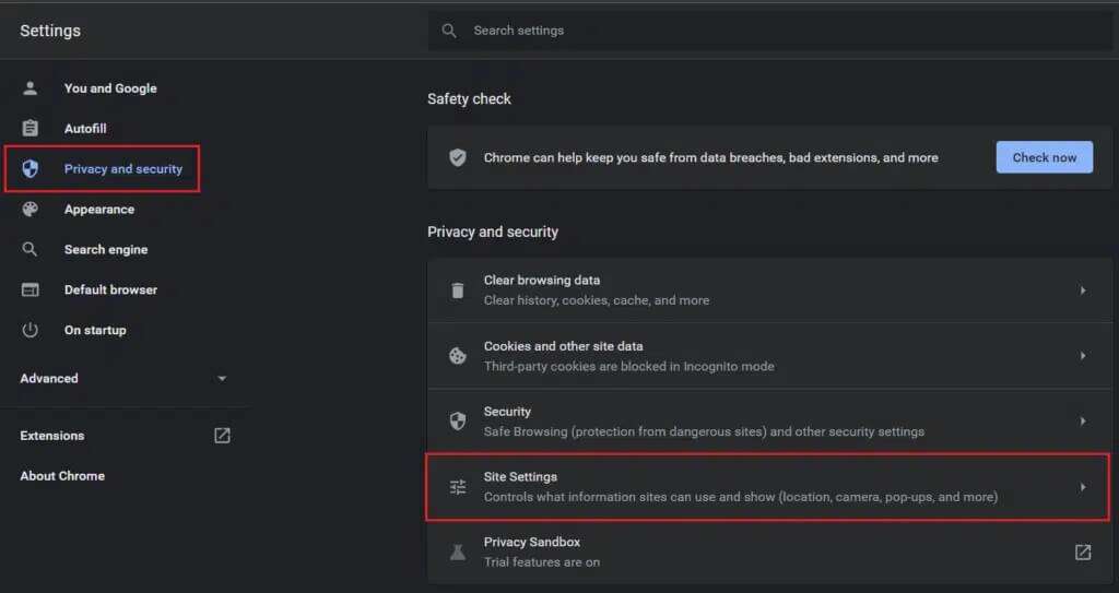 click-on-Privacy-and-security-and-select-Site-settings-in-google-chrome-1024x543-1-1024x543 كيفية إصلاح عدم فتح ملفات PDF في Chrome