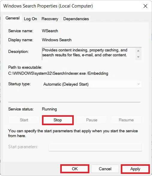 click-on-Stop-button-under-Service-status-in-Windows-Search-Properties-Windows-11-507x585 كيفية تعطيل فهرسة البحث في Windows 11