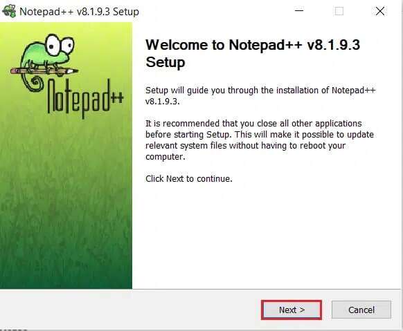 click-on-next-in-notepad-installation-wizard-582x479 كيفية إضافة البرنامج المساعد Notepad ++ على Windows 10