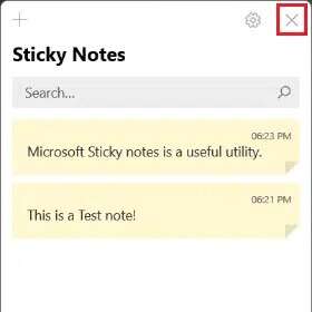 click-on-the-x-icon-to-close-Sticky-Note-Hub-280x280 كيفية استخدام Sticky Notes في Windows 11