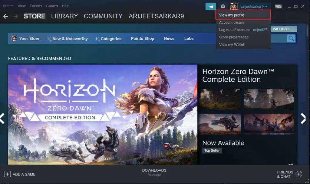 click-on-view-my-profile-option-in-the-Steam-app-1024x610-1-1024x610 كيفية تغيير صورة ملف تعريف Steam