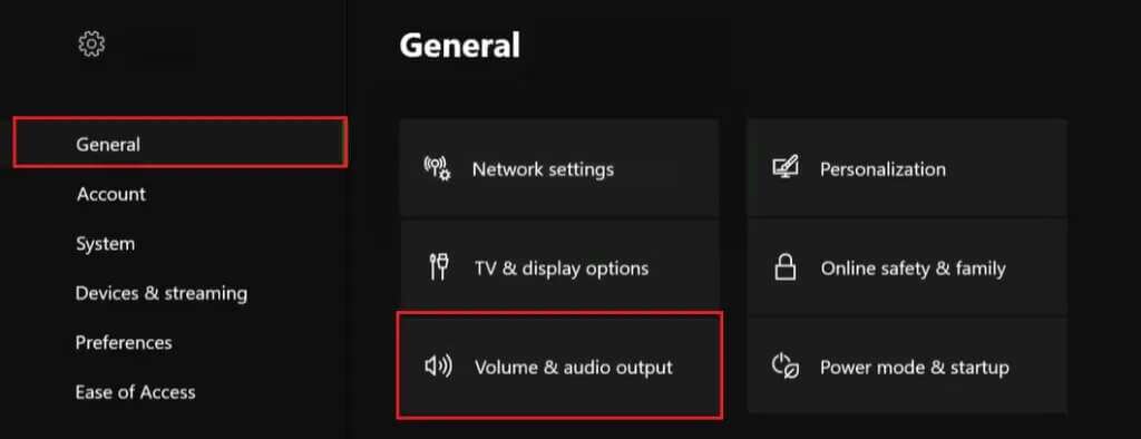 click-on-volume-and-audio-output-option-in-the-xbox-one-general-settings-1024x394-1-1024x394 إصلاح عدم عمل سماعة Xbox One