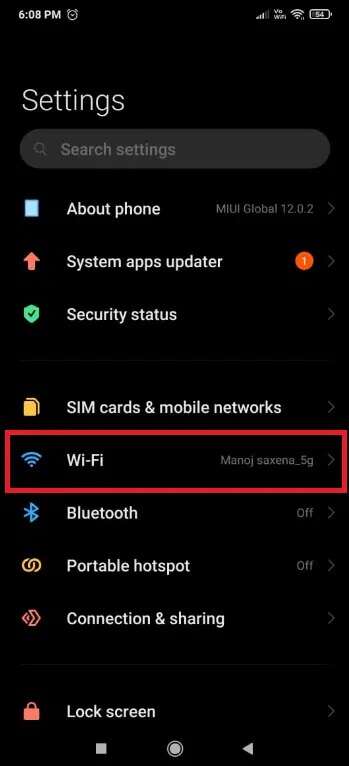 click-on-wifi-349x766 كيفية إصلاح عدم عمل Wifi على الهاتف