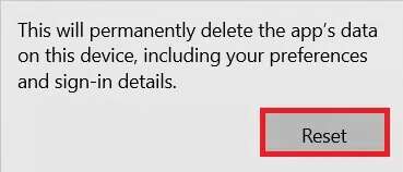 click-reset-in-the-pop-up--369x158 إصلاح عدم اكتشاف كاميرا الكمبيوتر المحمول في Windows 10