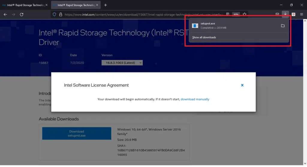 click-setuprst-exe-file-to-launch-the-installation-1024x559-1-1024x559 7 طرق لإصلاح أخطاء شاشة الموت الزرقاء في iaStorA.sys على Windows 10