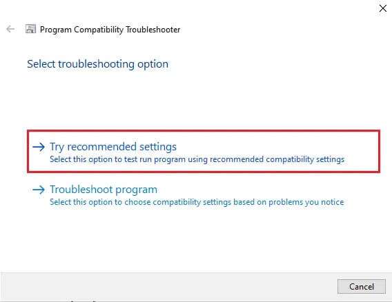 click-try-recommended-settings-568x438 إصلاح عدم فتح تطبيق Outlook في Windows 10