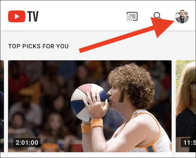 click-your-youtube-tv-avatar-in-the-top-right-corner كيفية إلغاء (أو إيقاف) اشتراكك في YouTube TV