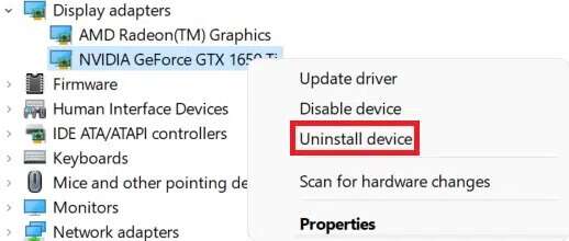 context-menu-for-installed-devices-1-1-518x220 إصلاح خطأ فادح في العمليات الحرجة على Windows 11