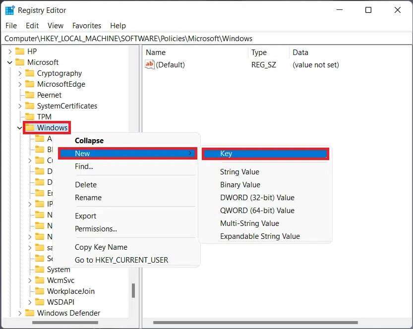 creating-a-new-key-using-context-menu-833x664 كيفية تعطيل قفل الشاشة في Windows 11