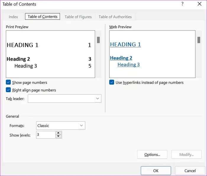 customize-table-of-contents_935adec67b324b146ff212ec4c69054f-700x594 كيفية إدراج جدول محتويات في Microsoft Word