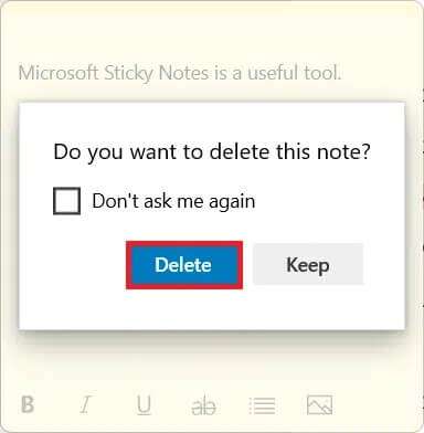 delete-confirmation-dialog-box-384x392 كيفية استخدام Sticky Notes في Windows 11