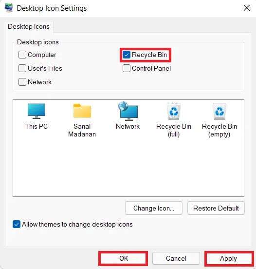 desktop-icon-settings-dialog-box-526x552 كيفية استعادة رمز سلة المحذوفات المفقودة في Windows 11