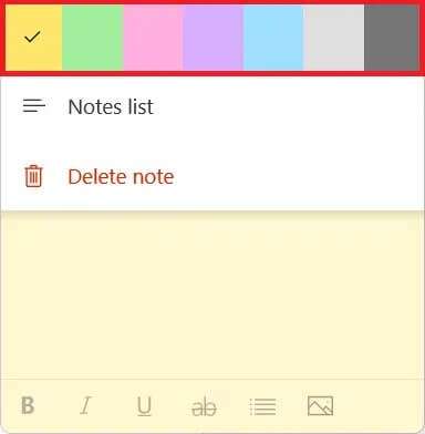 different-color-options-present-in-sticky-notes-384x392 كيفية استخدام Sticky Notes في Windows 11