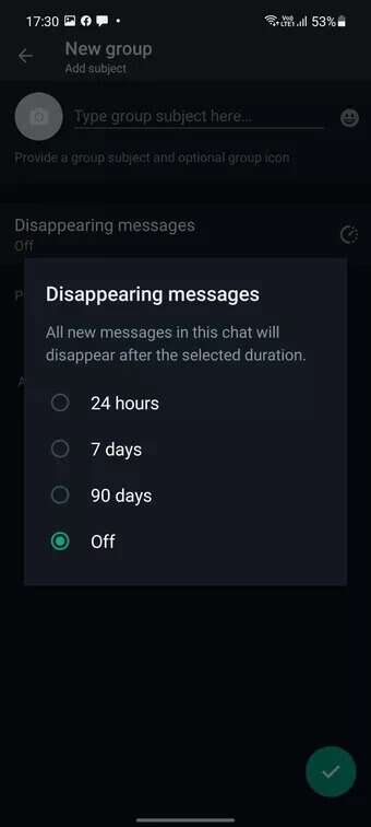 disappearing-messages-for-new-groups_7c4a12eb7455b3a1ce1ef1cadcf29289-340x756 كيفية تمكين الرسائل ذاتية الاختفاء في WhatsApp